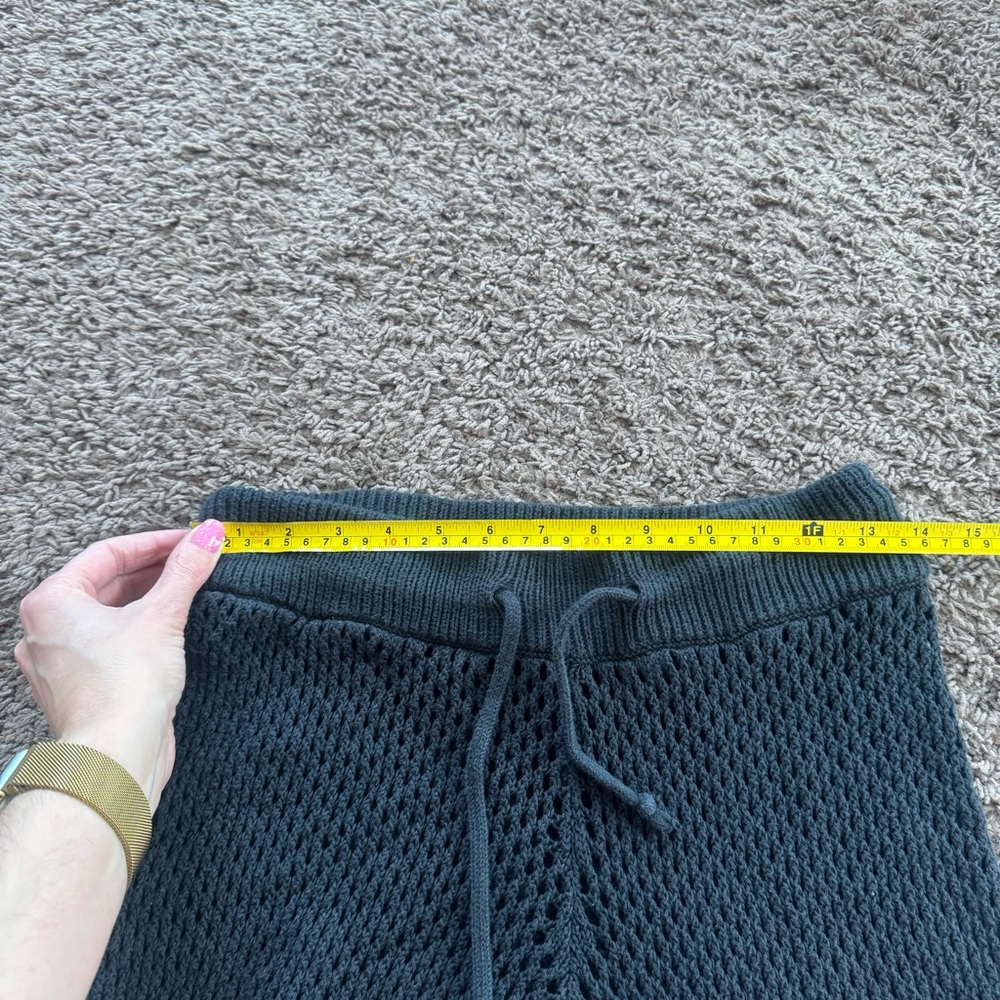 WeWoreWhat Black Crochet Coverup Pants Cotton Drawstring Pull On S $79 - Picture 8 of 11